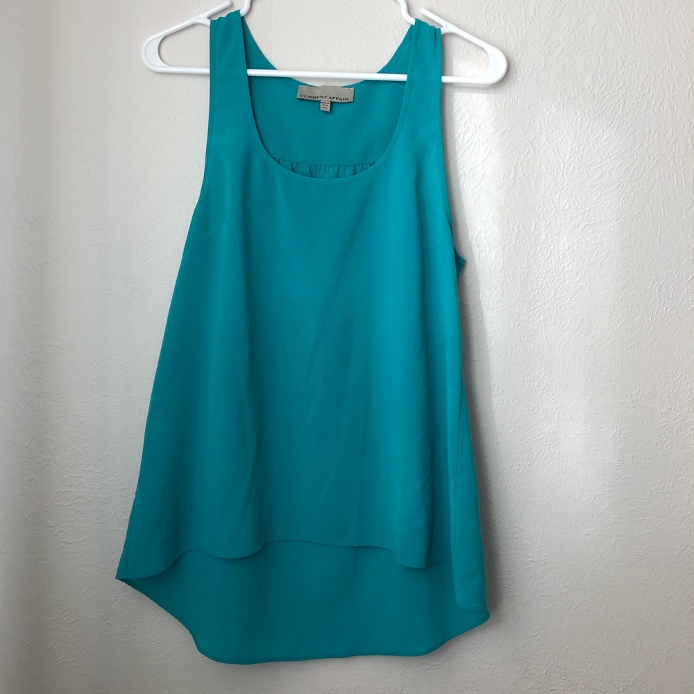 Teal Tank with High Low Hem